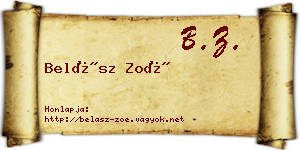 Belász Zoé névjegykártya